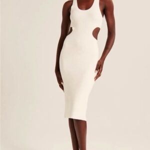 Elegant White Cut-Out Dress